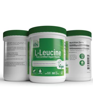 Health Thru Nutrition Pure L-Leucine Powder 300g | Certified Vegan & Non-GMO | Fermented Essential BCAA | 5g per Serving | 3rd Party Tested - Buy Online on GoSupps.com