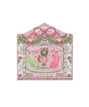 Cath Kidston Lip Balm Mirror Compact 6g Display Tray Eggnog Flavour Travel Size & Vegan Beauty Gift for Her Christmas Decoration & Stocking Filler