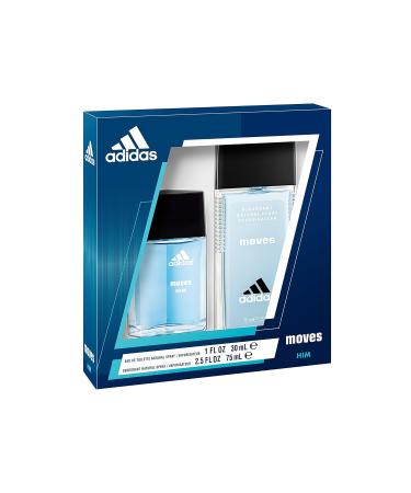 adidas Moves for Him 2-Piece Gift Set Eau De Toilette & Deodorant Natural Spray 3.5 Fl Oz (Pack of 1) Eau De Toilette + Deodorant Spray - Buy Online on GoSupps.com