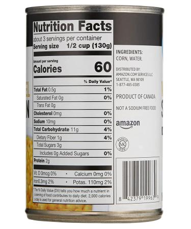 Happy Belly Whole Kernel Corn 15 oz - No Salt Added | Amazon Brand - Buy Online on GoSupps.com