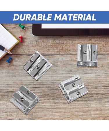 Metal Pencil Sharpener Double Hole Pencil Sharpeners for School Handheld Aluminum Alloy Sharpener Pocket Size Pencil Sharpener for Most Size Pencils(8 Pieces) - Buy Online on GoSupps.com