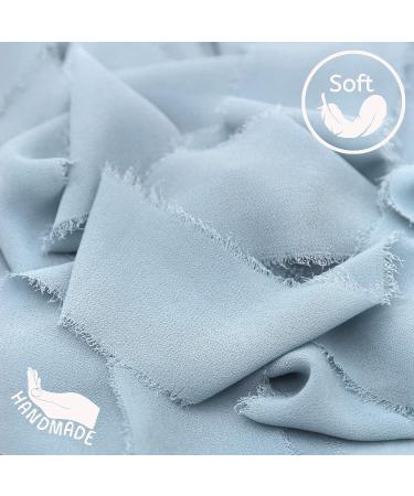 DORIS HOME 3 Rolls Fringe Chiffon Ribbon - 2x7Yd, Dusty Blue, Perfect for Bouquets, Gift Wrapping, Crafts, Wedding Invitations - Buy Online on GoSupps.com