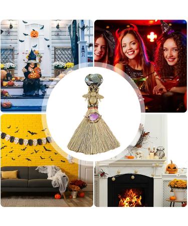 Broom Pendant | Natural Small Wiccan Ritual Broom Cute Car Pendant Handmade Crystal Wand Points Broom Miniature Home Decor for Halloween Decoration Frifer - Buy Online on GoSupps.com