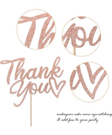 1 Pack Thank You Cake Toppers Glitter Thank You Cake Picks Thanksgiving Day Cupcake Decorations Wedding Anniversary Birthday Party Cupcake Decorations Rose Gold 4-rose Gold - Buy Online on GoSupps.com