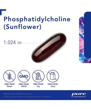 Pure Encapsulations Phosphatidylcholine 90 Softgel Capsules - Cellular, Cognitive & Liver Health Support - Buy Online on GoSupps.com