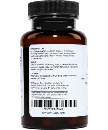 Relax - Natural Sleep Support Supplement with GABA L-Theanine & Valerian Root | 30 Vegetarian Capsules for Calm & Relaxation - Buy Online on GoSupps.com