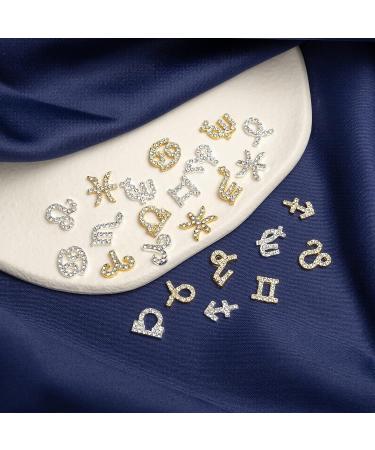 Noverlife 24PCS Zodiac Nail Charms: Gold & Silver Constellation Pendants for Nail Art - Buy Online on GoSupps.com