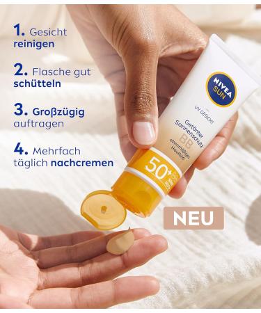 NIVEA SUN UV Face Sun Protection BB Even Skin Texture 50 ml LF50+ - Buy Online on GoSupps.com