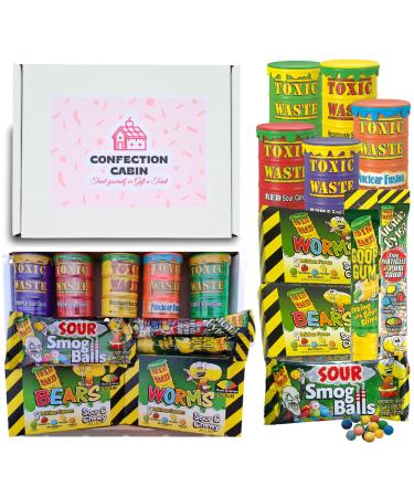 Toxic Waste Sweets Gift Box - Extreme Sour Sweets Assorted 10 Packs | Selection of Sour Fruit-Flavoured Candies and Gummies for Special Occasions | Easter Gifts for Kids | Easter Treats - Buy Online on GoSupps.com
