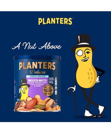 PLANTERS Deluxe Lightly Salted Mixed Nuts - 15.25 oz Resealable Container | Reduced Sodium, Vegan, Kosher Snacks - Buy Online on GoSupps.com