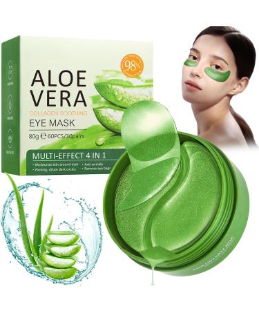 Patch Yeux Anti Cernes 60 Pi ces Patchs pour les Yeux Aloe Vera Anti Poche Sous les Yeux Patch Anti Cernes Homme Hommes ou femmes Masque Yeux R utilisable Hydratant et Lissant