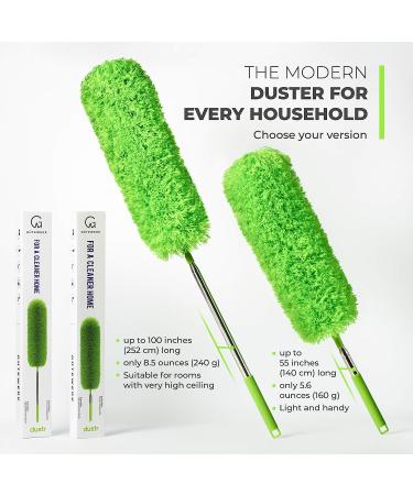 GTEWERK Microfiber Duster with Extension Pole - Feather Duster for Ceiling Fan and Cleaning - Electrostatic Bendable Head - 55 Inch - Buy Online on GoSupps.com