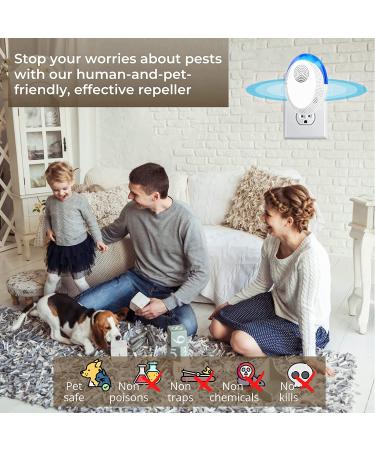 Okutani Ultrasonic Pest Repeller 6 Pack - Indoor Electronic Pest Control for Spiders, Roaches, Insects, Rodents - Mouse Repellent Plugin for Home - White - Buy Online on GoSupps.com