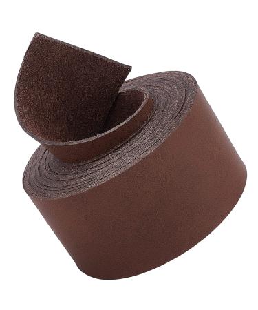 GORGECRAFT Full Grain Genuine Leather Straps 1.5 Inches Wide 78 Inches Long Single Sided PU Leather Strip for DIY Crafts Projects Clothing Jewelry Wrapping Making Bag Strap Handles(Dark Brown) Saddle Brown 1.5 Inch