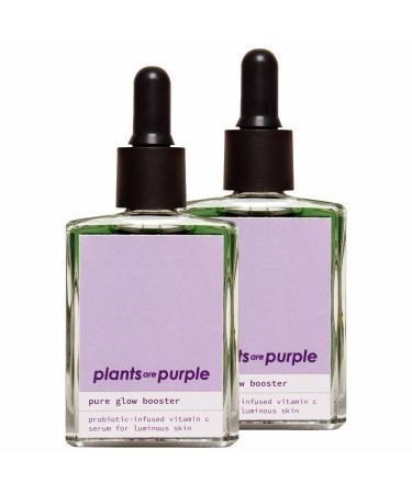 2x Pure Glow Booster - Vitamin C serum highly dose for radiant skin |All skin types |Facial care for women |Face serum 100% vegan |Natural cosmetics 2x 30ml - Plants are purple 30 ml (2 Pack)