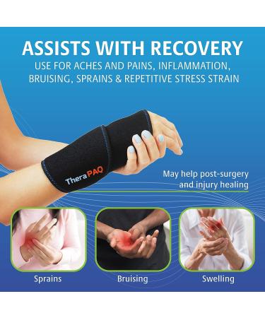 TheraPAQ Wrist Ice Pack Wrap - Hot & Cold Gel Compression for Pain Relief from Arthritis, Carpal Tunnel, Swelling - Reusable Hand Ice Pack for Athletes, Elderly & Pregnancy - Buy Online on GoSupps.com