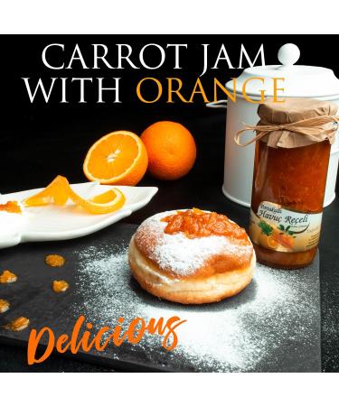 ATIYE LACIN Carrot Jam with Orange (Portakalli Havuc Receli) | Made by 100% Natural Hand-picked Carrot & Orange | Preservative Colorant Thickener Additive Free | No Refined Sugar | 100% Vegan | 250g - Buy Online on GoSupps.com