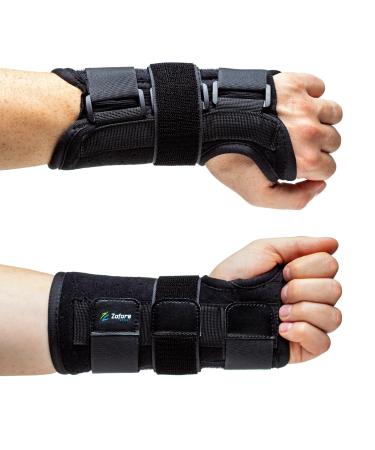 Carpal Tunnel Wrist Support Brace with Metal Splint Stabilizer by Zofore - Helps Relieve Tendinitis Arthritis Carpal Tunnel Pain - Reduces Recovery Time for Men Women - Left (S/M) Left Hand S/M