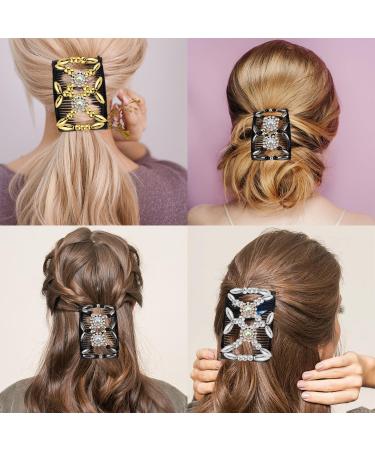 TYFYH Hair Comb Elastic Beads 3 Pieces Beads Hair Combs Hair Comb for Cliping Magic Elastic Hair Clips Double Stretchy Comb African Hair Clip for Women Girls Hair Accessories - Buy Online on GoSupps.com