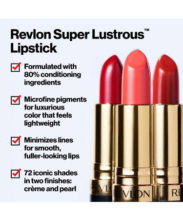 Revlon Super Lustrous Lipstick in Kiss Me Coral (750) - Moisturizing Creamy Formula with Vitamin E and Avocado Oil - Buy Online on GoSupps.com
