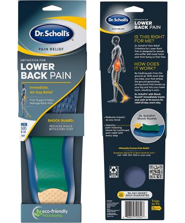 Dr. Scholl's Lower Back Pain Relief Orthotics - Immediate & All-Day Relief (Men's 8-14, Women's 6-10) - Buy Online on GoSupps.com