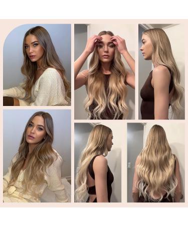FSHINE Clip-in Extensions | Real Hair 60cm 120g | Ombre Blonde & Brown | Thick Remy 7PC Set - Buy Online on GoSupps.com