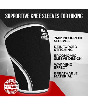 Nordic Lifting 7mm Neoprene Knee Sleeves for Hiking - Durable Compression Support (USPA Approved) - Black XS X-Small Pair - Buy Online on GoSupps.com