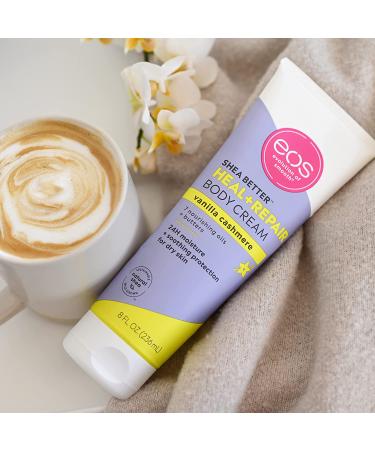 Eos Shea Better Body Cream - Vanilla Cashmere 8 oz | Natural Skin Care with 24 Hour Hydration - Buy Online on GoSupps.com