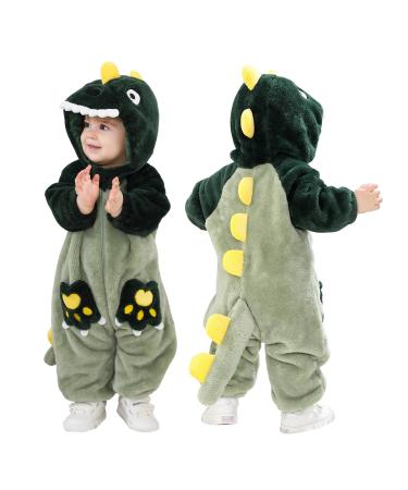 Doladola Baby Romper Animal Dalmatians Onesies Toddler's Romper Jumpsuit Newborn Baby Outfit 6-12 Months Green Dino