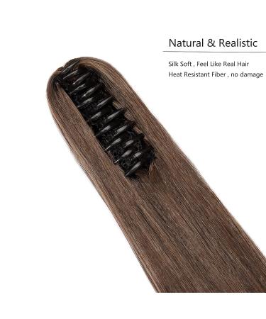 Cybelleza Clip-In Braid Hair Extensions | Long Voluminous Ponytail - Dark & Light Brown (55 cm) - Buy Online on GoSupps.com
