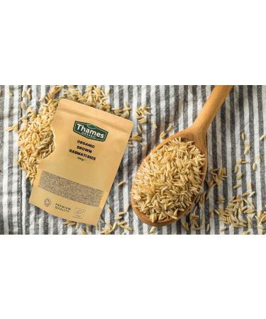 Thames Organic Brown Basmati Rice 500g - High Protein Source of Fibre, No Additives, Preservatives, GMO-Free, Certified Organic - Nutritious Whole Grain, Raw Vegan-friendly - Buy Online on GoSupps.com