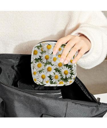 Chamomile Leaf Pattern Sanitary Napkin Storage Bag - Multi-Colored Portable Period Pouch for Women and Girls - Buy Online on GoSupps.com