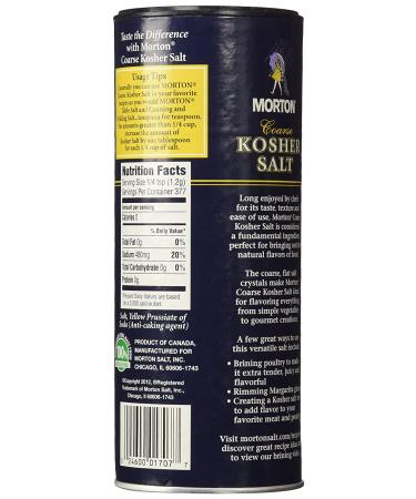 Morton Coarse Kosher Salt 16 oz - Pure & Natural Sea Salt for Cooking - Buy Online on GoSupps.com