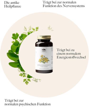 Buy Herbal Trade Sankt Anton St. John's Wort Capsules - 1.04 mg Hypericin | High Potency 3 350 mg | Vitamin B6 & B12 | German Quality - 150 Capsules - Buy Online on GoSupps.com