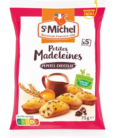 St Michel - Chocolate Chip Madeleines - 5 Madeleines - 75 G - 24 Packets - Buy Online on GoSupps.com