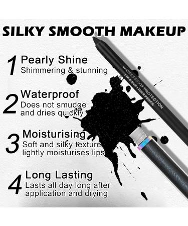Black Lipstick Lip Liner Set - Long Lasting Pearlescent Liquid Lipstick & Gloss for Halloween & Goth Makeup - Buy Online on GoSupps.com