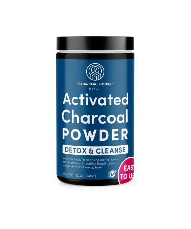 Charcoal House Detox & Cleanse USP Medical Grade Coconut Shell Activated Charcoal Powder for Natural Cleanse & Health - With High Adsorptive & Fast Acting Capacity - 12 oz - 1 Qt 12 Ounce (Pack of 1)
