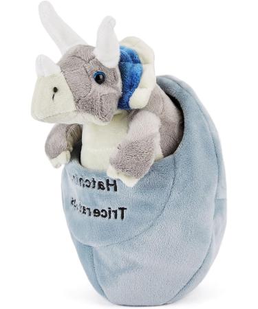 Zappi Co Plush Children's Triceratop Hatching Toy - Safari Animals Collection, 15cm Height - Perfect for Kids - Buy Online on GoSupps.com