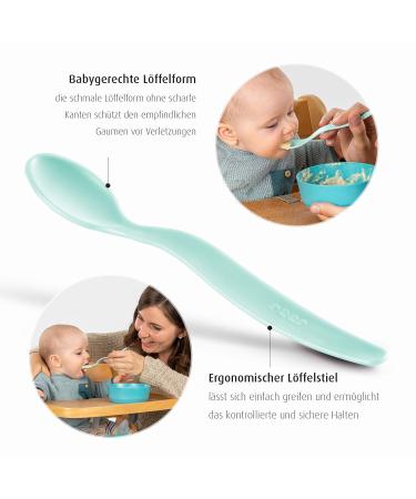 Reer 23022 Baby Spoon Set - 5 Multi-Coloured Feeding Spoons with Extra Long Handle for Easy Baby Feeding | International Shipping Available - Buy Online on GoSupps.com