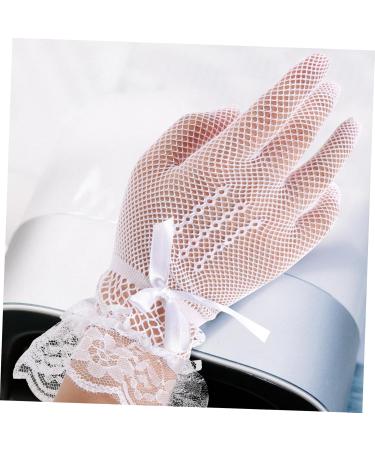 minkissy 1 Set Bridal Hair Accessories Costume Fascinators Lace Gloves Bridal Gloves Tea Party Hat Bridal Costume Women Headdress Women Fascinator Veil Fascinators Wig Fabric Bride Wedding - Buy Online on GoSupps.com