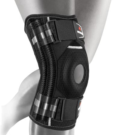 NEENCA Professional Knee Brace for Knee Pain Adjustable Knee Support with Patented X-Strap Fixing System Support and Stability for Joint Pain Relief Arthritis Meniscus Tear ACL PCL Runner Sports Black - Single Medium