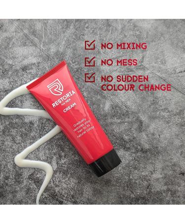 Restoria Grey Reducing Cream for Men - Hair Cream for Restoring Natural Hair Colour Gradually Up to 100% Grey Coverage - Vegan 100ml - Buy Online on GoSupps.com