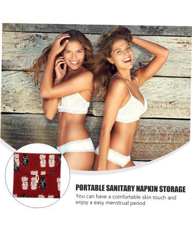 Healifty Womens Wallets Lucky Cat Storage Bag Ladies Purses Diaper Bag Organizer Womens Toiletry Bag s Coin Purse Napkin Bag Change Purse Wallet Travel Menstrual Pad Holder Storage Pouch Red 14X13CM - Buy Online on GoSupps.com