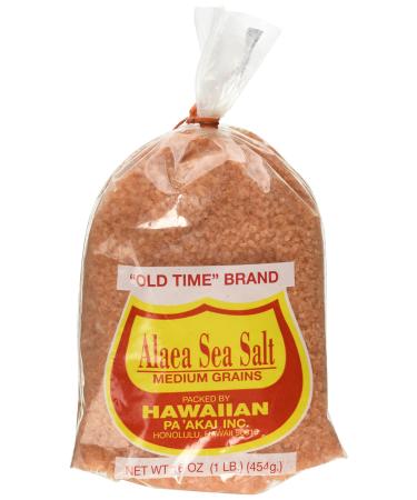 Hawaiian Pa'Akai Inc, Alaea Sea Salt Medium Grains, 16 oz 1 Pound (Pack of 1)