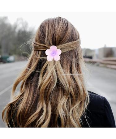Flower Clips - Hawaiian Flower Cute Hair Clip Strong Hold Hair Clips Flower Hair Accessories For Women & Girls For Thick & Thin Hair Gradient light purple - Buy Online on GoSupps.com