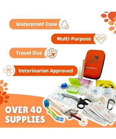 TheDogTagCo DOG FIRST AID KIT - Over 40 Health Supplies - Compact & Portable - Be Prepared for Any Pet Emergency - Buy Online on GoSupps.com