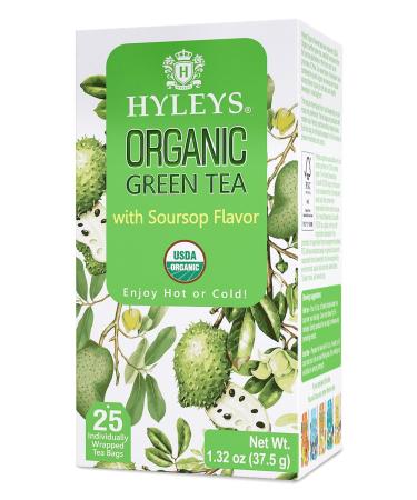 Hyleys Organic Green Tea Soursop Flavor - 25 Tea Bags - (12 Pack - 300 Tea Bags Total) - Graviola Guanabana Tea Soursop 25 Count (Pack of 12) - Buy Online on GoSupps.com