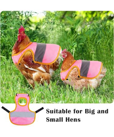3 Pcs Adjustable Reflective Hen Vest Set - Chicken Harness & Saddle Aprons for Feather Protection - Ideal for Duck, Goose, Poultry, Dog - Pink - Buy Online on GoSupps.com
