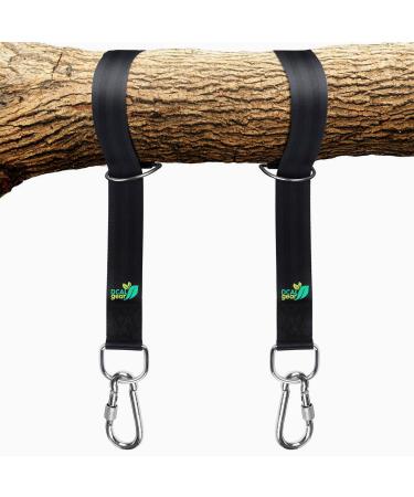 DCAL Gear Tree Swing Hanging Straps Kit - Easy & Fast Installation - 5ft Extra Long Straps Hold 2000 lb - Safer Lock Snap Carabiner Hooks Perfect to Tree Swing, Swing Sets, Tire Swing & Hammock
