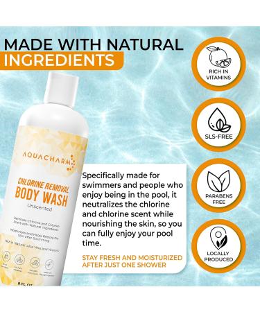 Chlorine Removal Body Wash - Natural Itch-Free SLS & Paraben Free | Moisturizing Care for Sensitive Skin & Swimmers - Buy Online on GoSupps.com